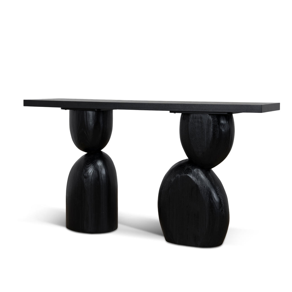 1.6m Elm Ferrara Console Table - Full Black