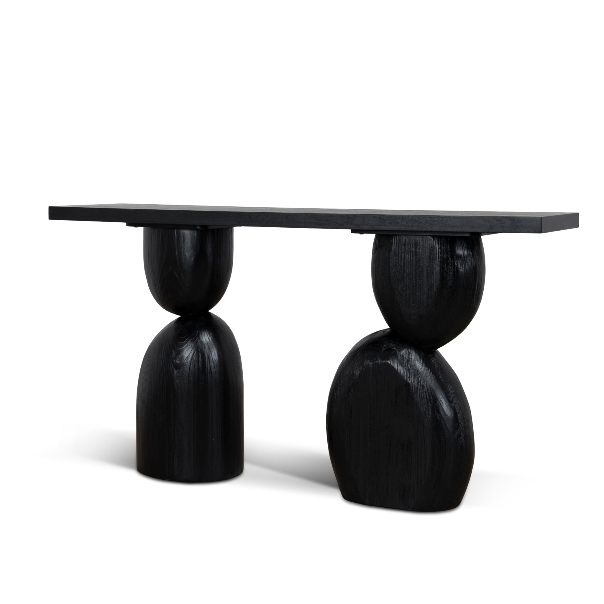 1.6m Elm Ferrara Console Table - Full Black