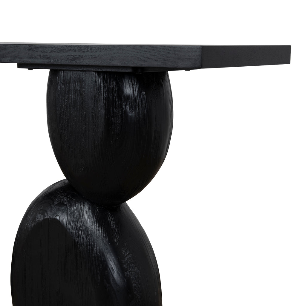 1.6m Elm Ferrara Console Table - Full Black