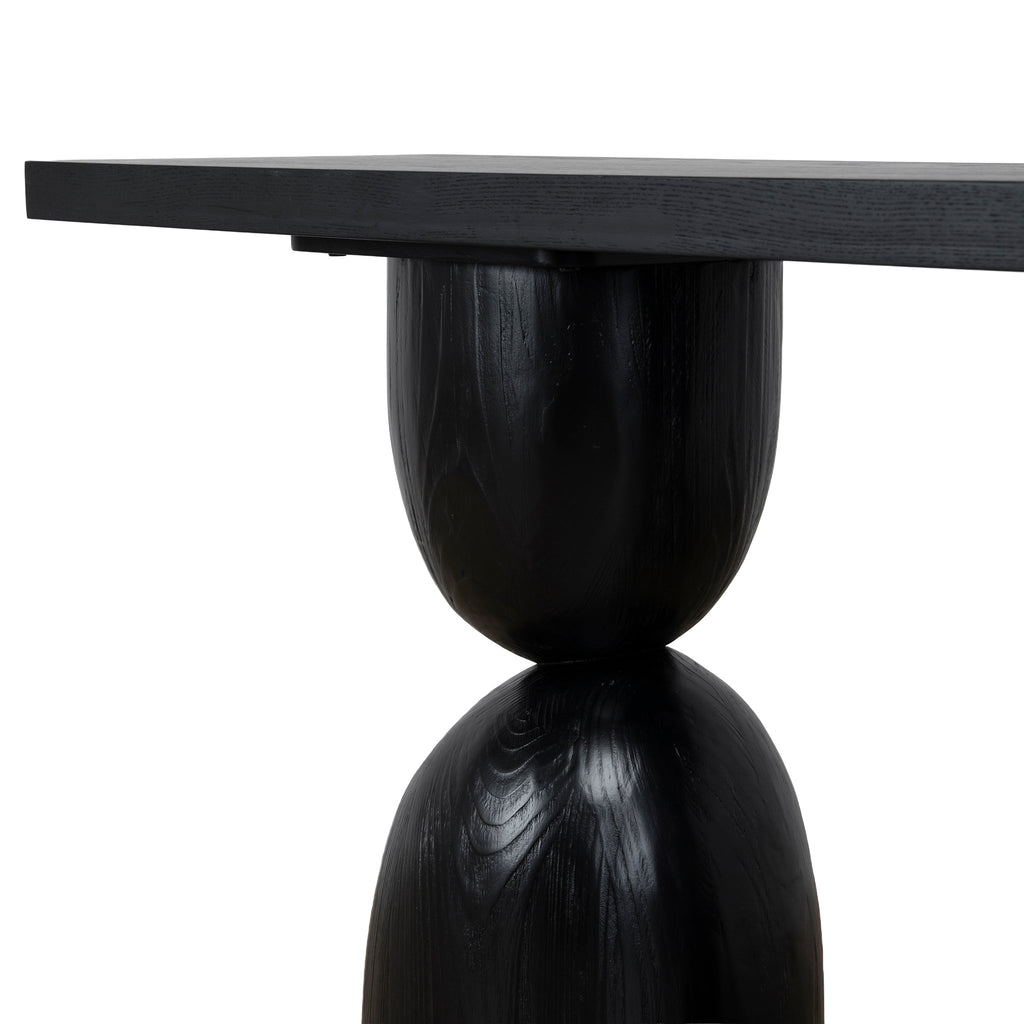 1.6m Elm Ferrara Console Table - Full Black