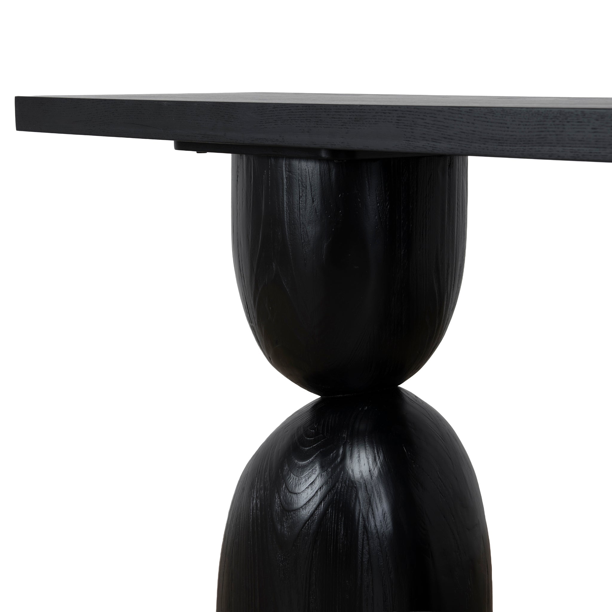 1.6m Elm Ferrara Console Table - Full Black
