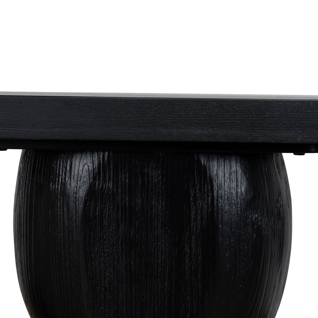 1.6m Elm Ferrara Console Table - Full Black