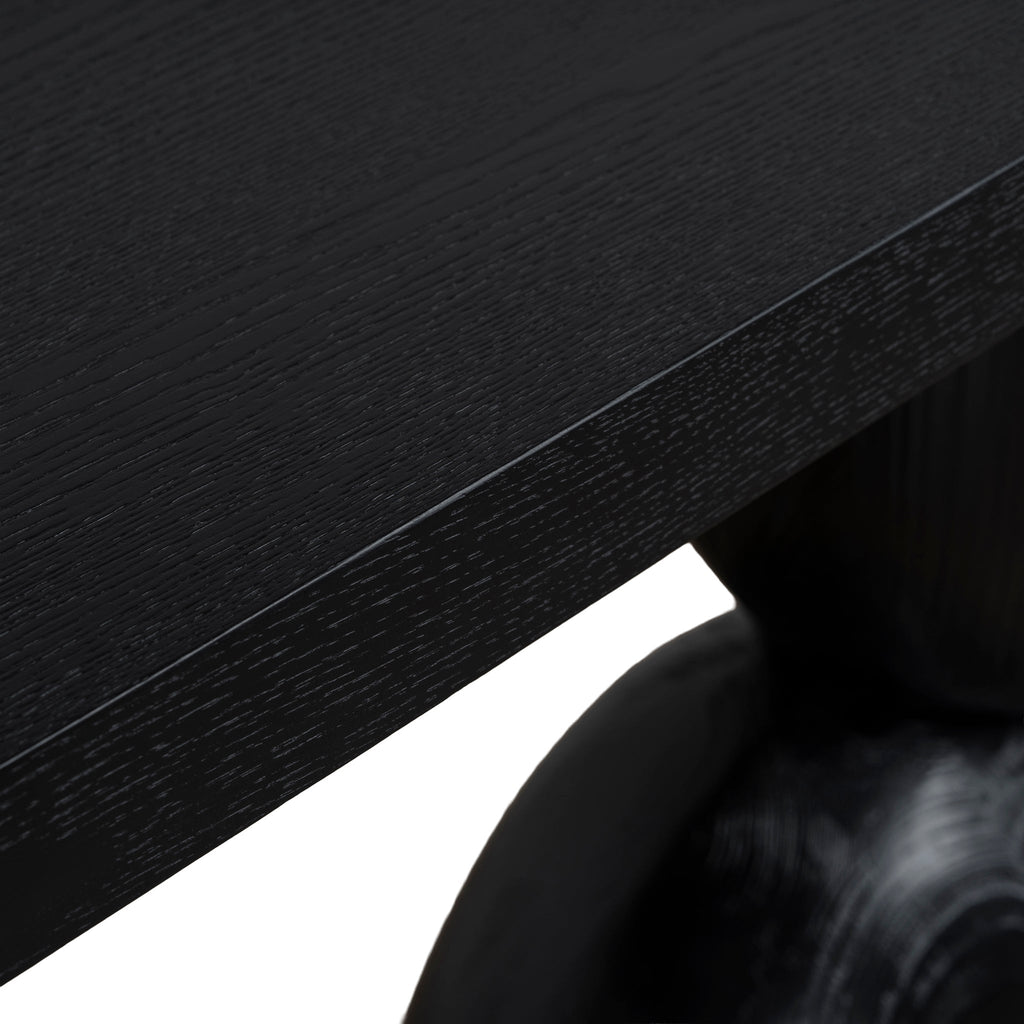 1.6m Elm Ferrara Console Table - Full Black