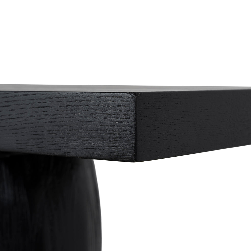 1.6m Elm Ferrara Console Table - Full Black