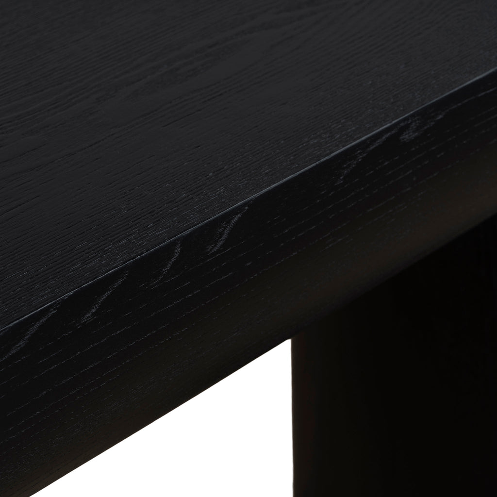 1.8m Elm Ferrara Console Table - Full Black