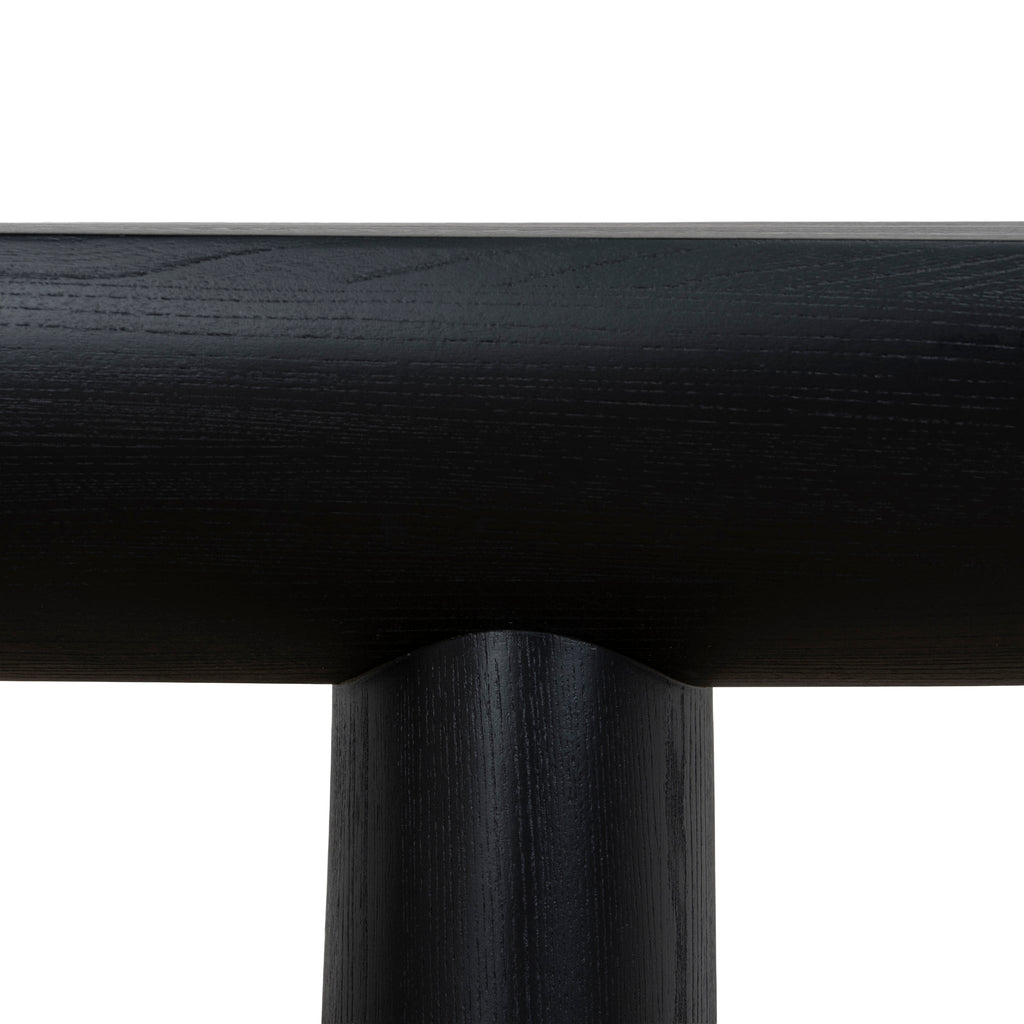 1.8m Elm Ferrara Console Table - Full Black
