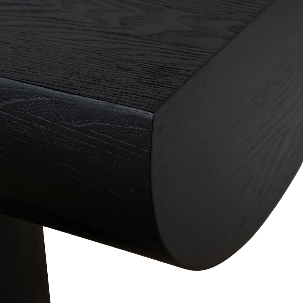 1.8m Elm Ferrara Console Table - Full Black