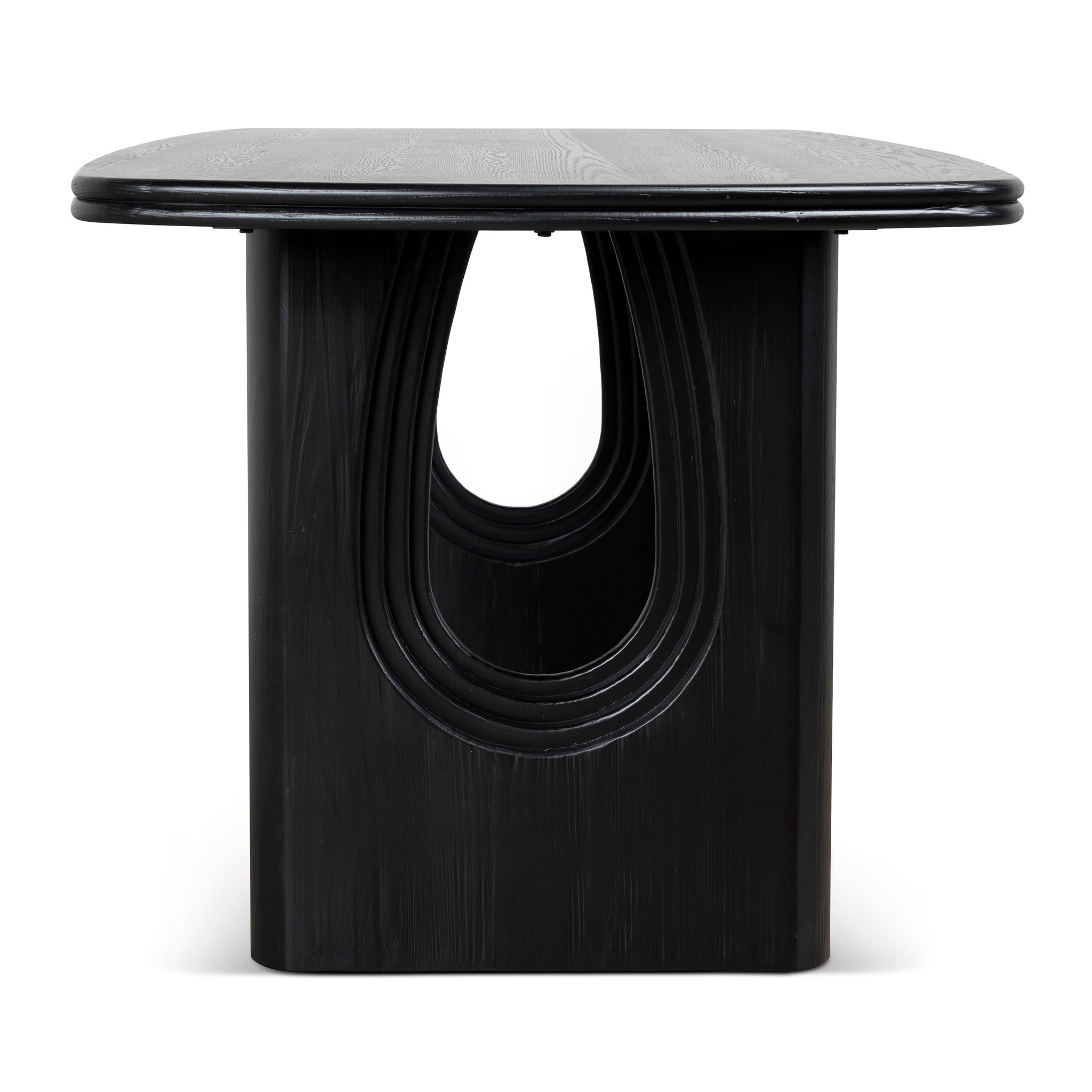 1.8m Elm Siena Dining Table - Full Black