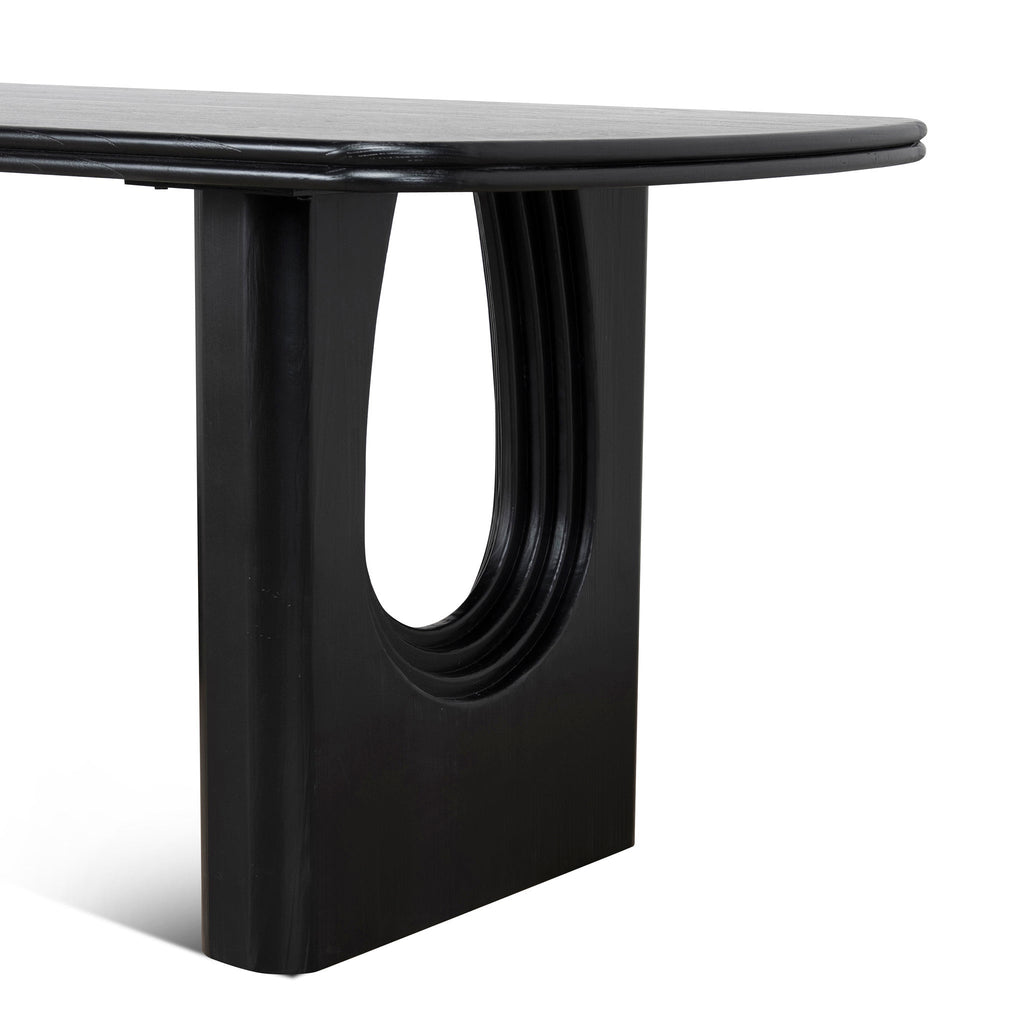 1.8m Elm Siena Dining Table - Full Black
