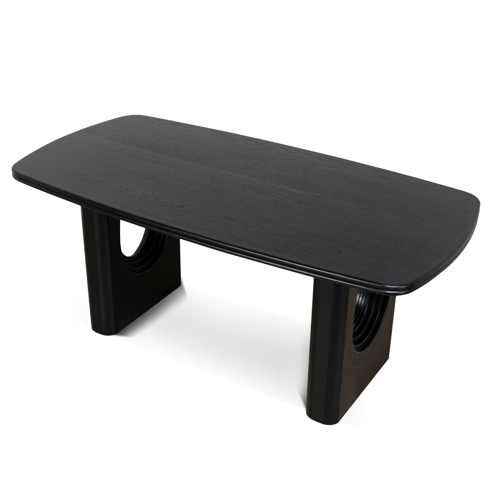 1.8m Elm Siena Dining Table - Full Black
