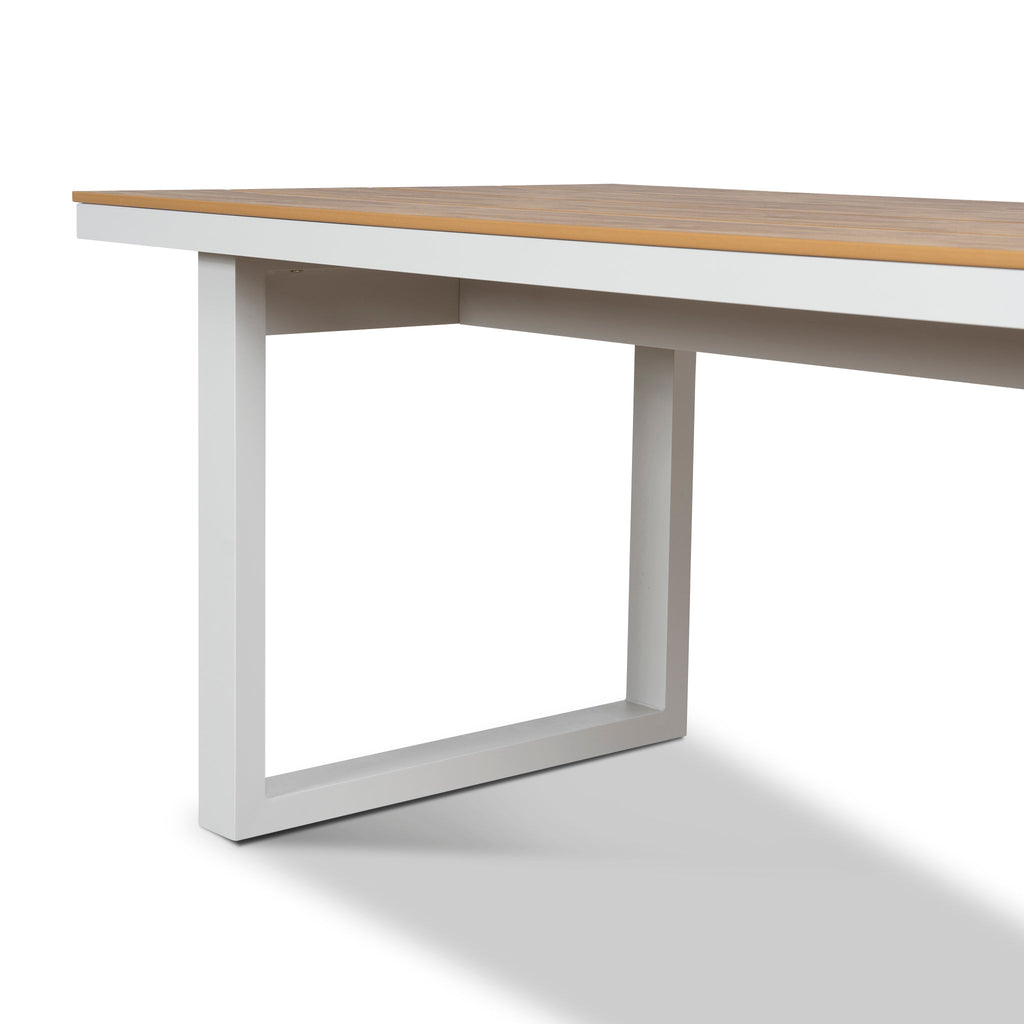 2.3m Sand White Outdoor Siena Dining Table - Natural