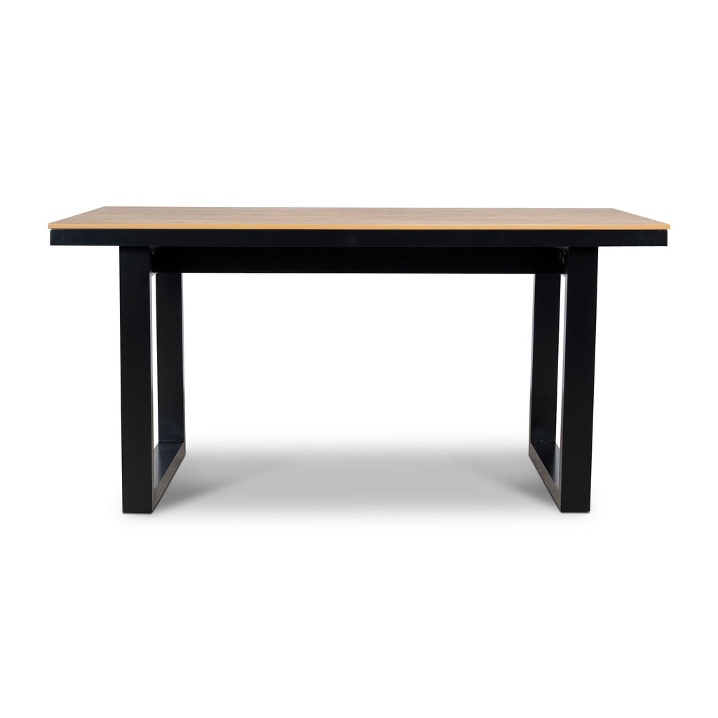 1.6m Black Outdoor Siena Dining Table - Natural