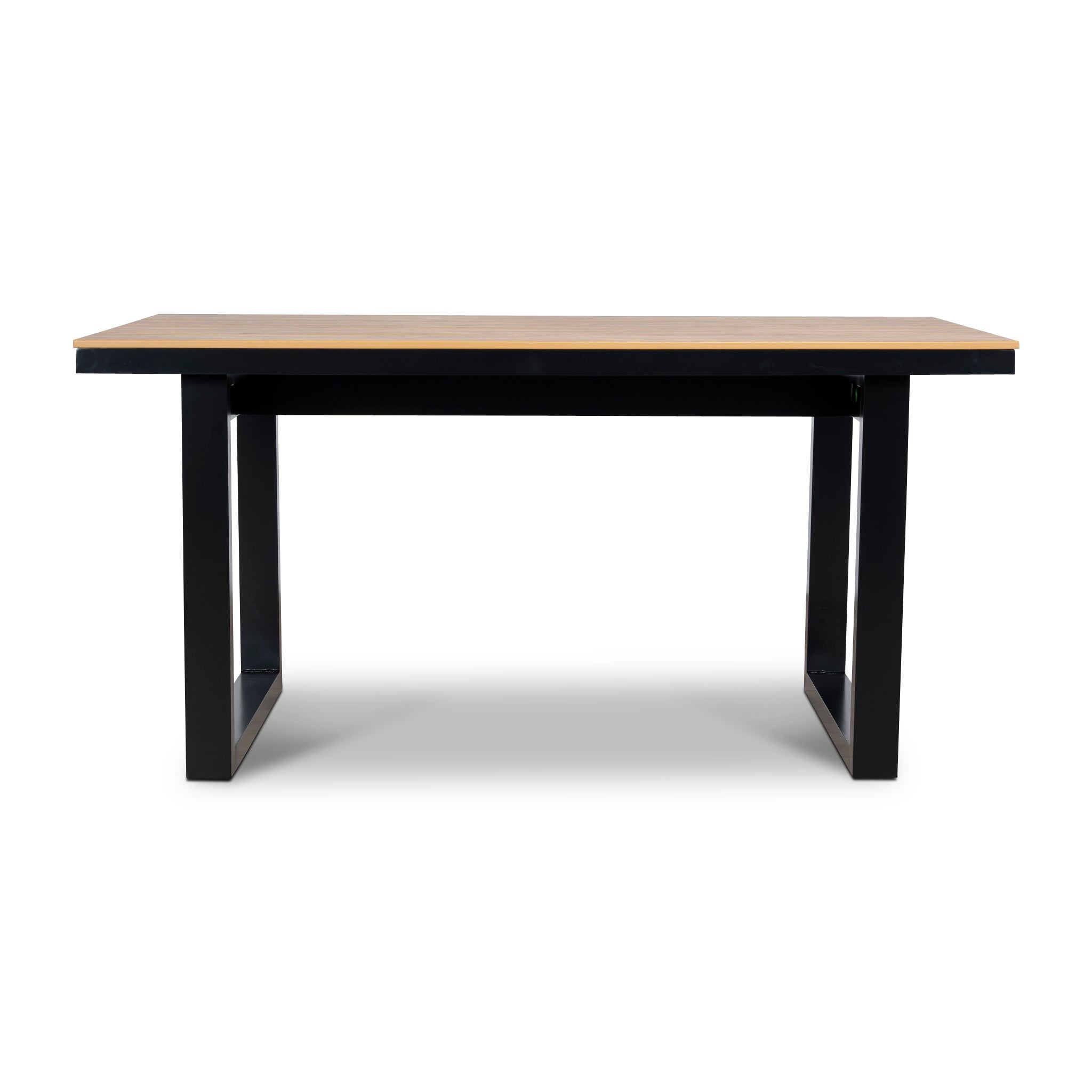 1.6m Black Outdoor Siena Dining Table - Natural
