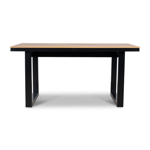 1.6m Black Outdoor Siena Dining Table - Natural