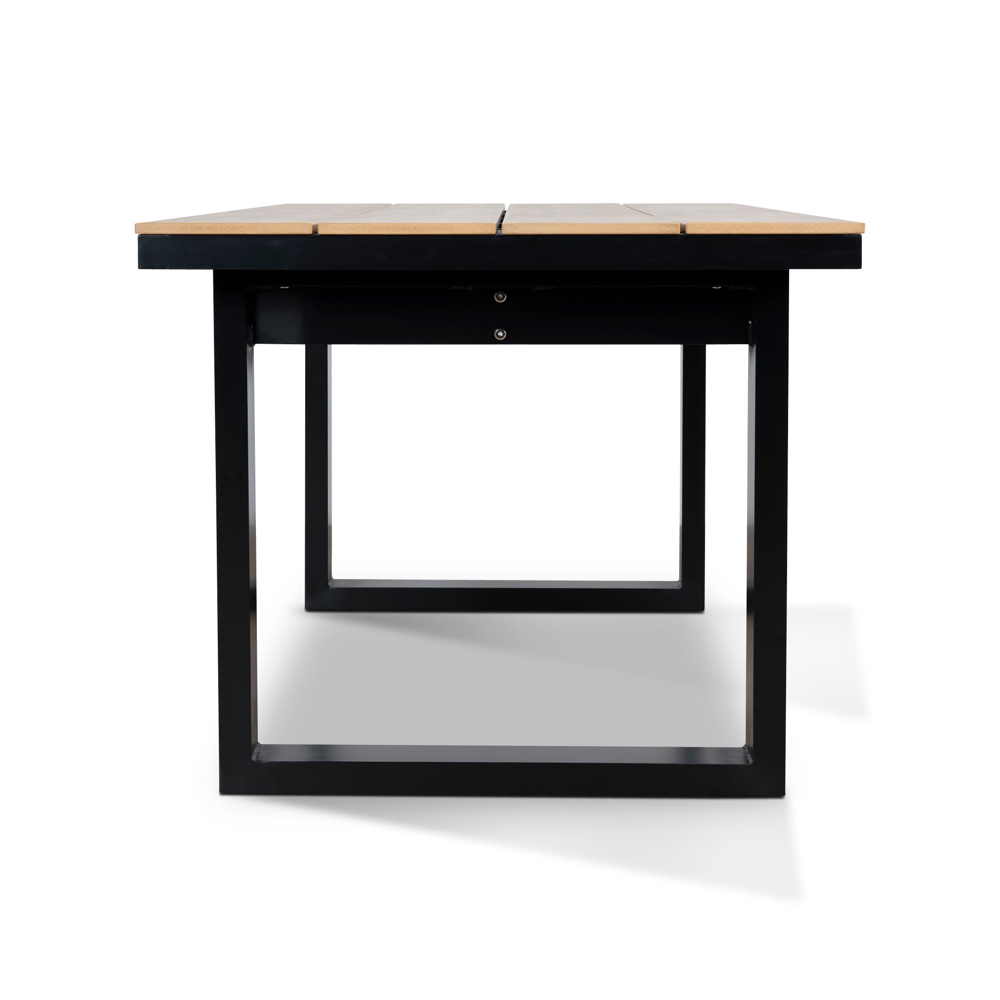 1.6m Black Outdoor Siena Dining Table - Natural