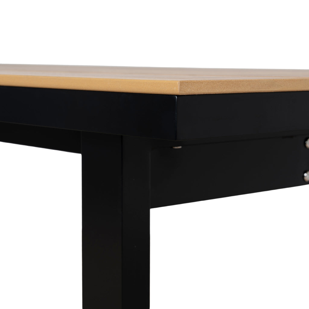 1.6m Black Outdoor Siena Dining Table - Natural
