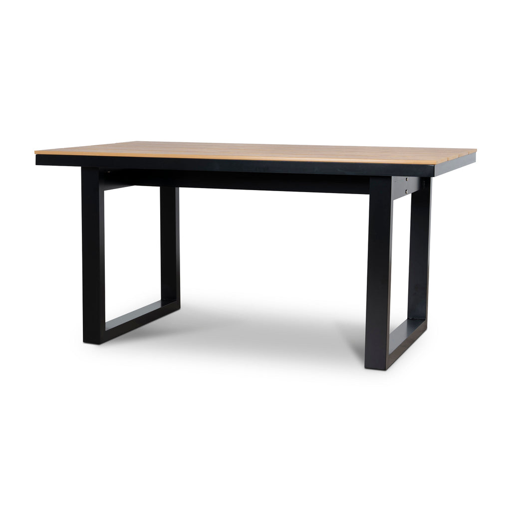 1.6m Black Outdoor Siena Dining Table - Natural