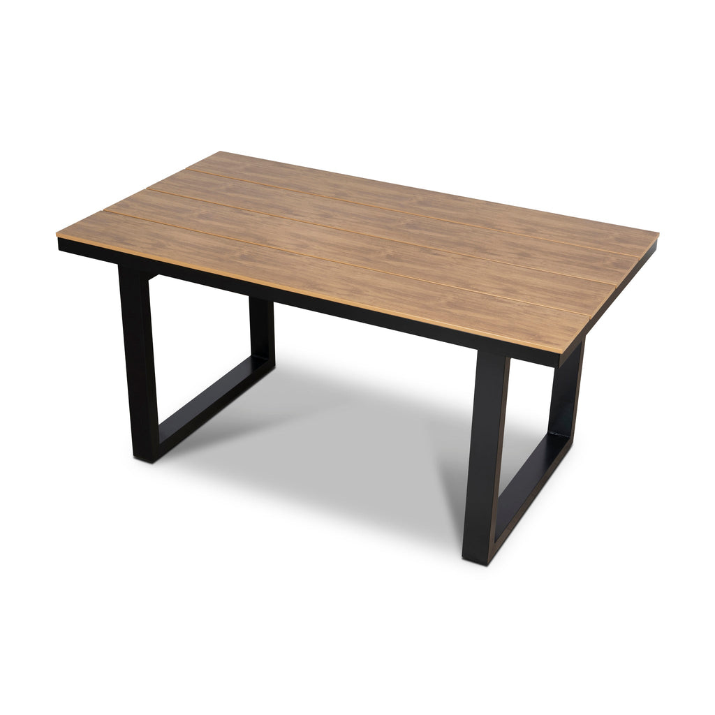 1.6m Black Outdoor Siena Dining Table - Natural