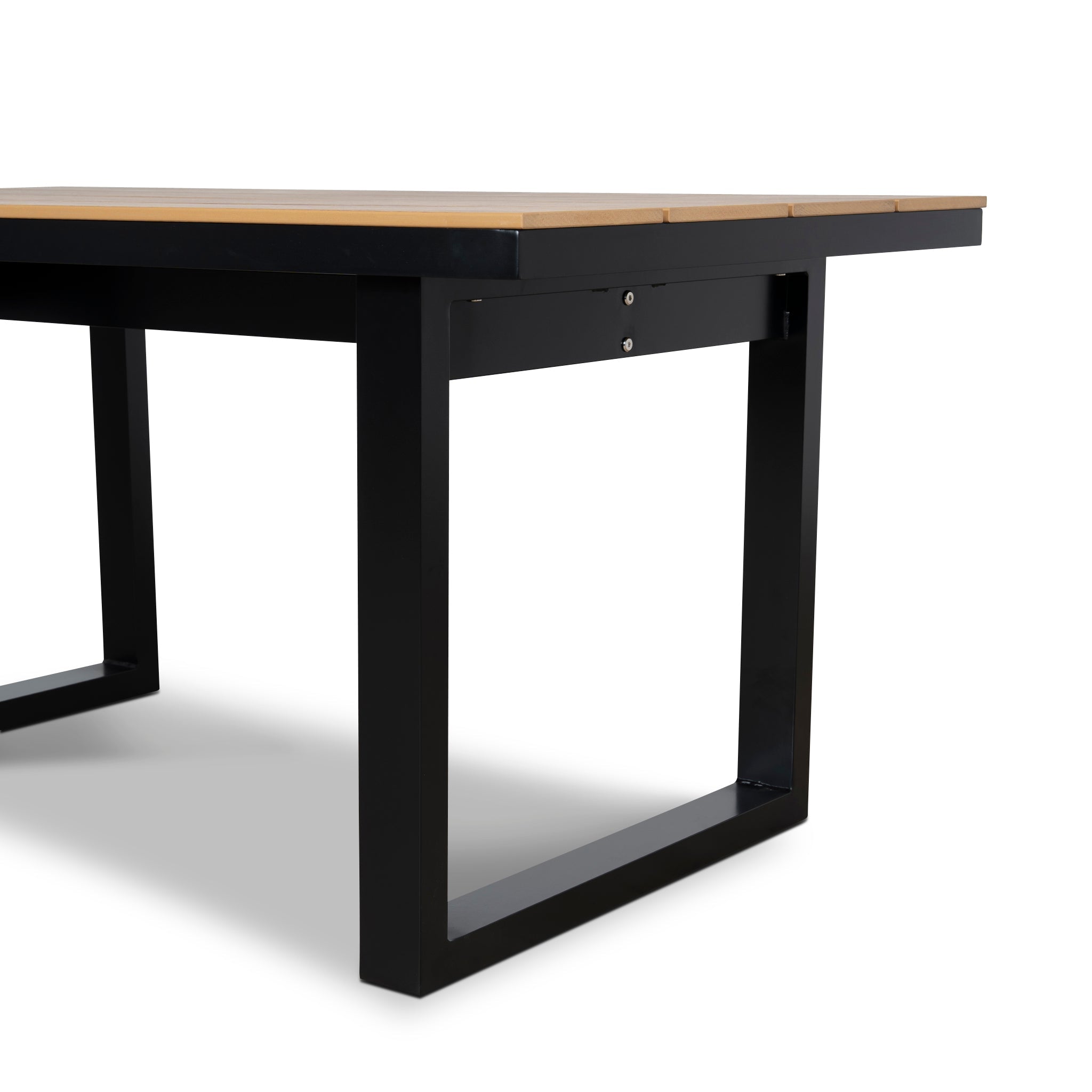 1.6m Black Outdoor Siena Dining Table - Natural