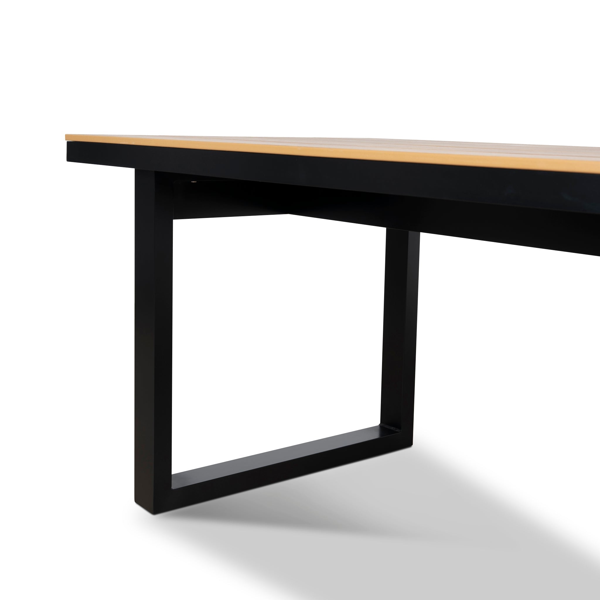 1.6m Black Outdoor Siena Dining Table - Natural