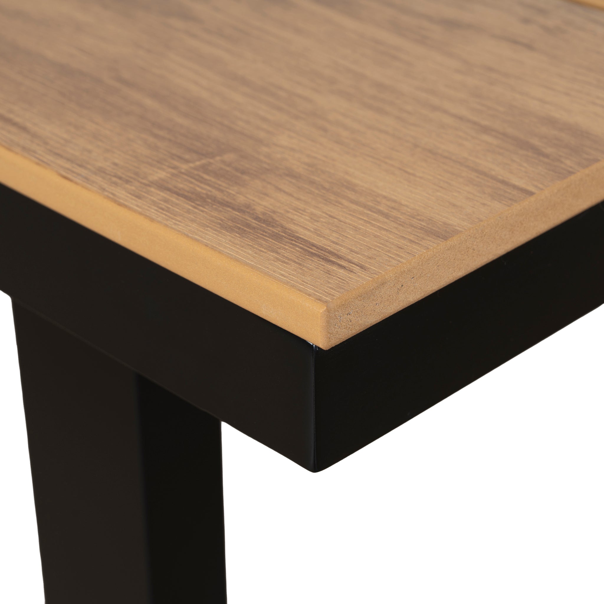 1.6m Black Outdoor Siena Dining Table - Natural