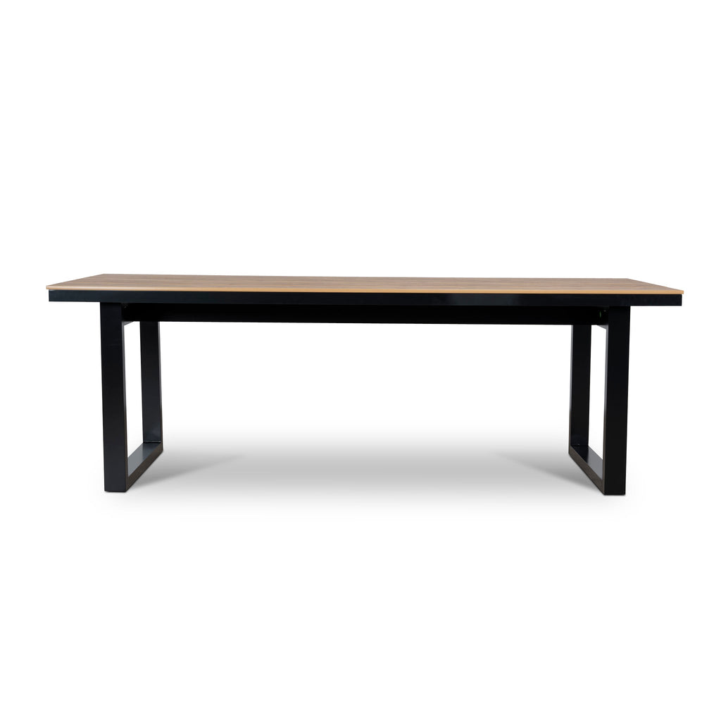 2.3m Black Outdoor Siena Dining Table - Natural