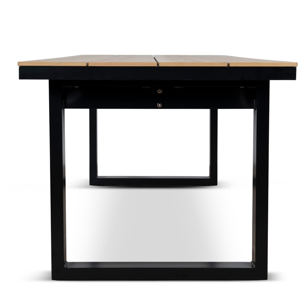 2.3m Black Outdoor Siena Dining Table - Natural