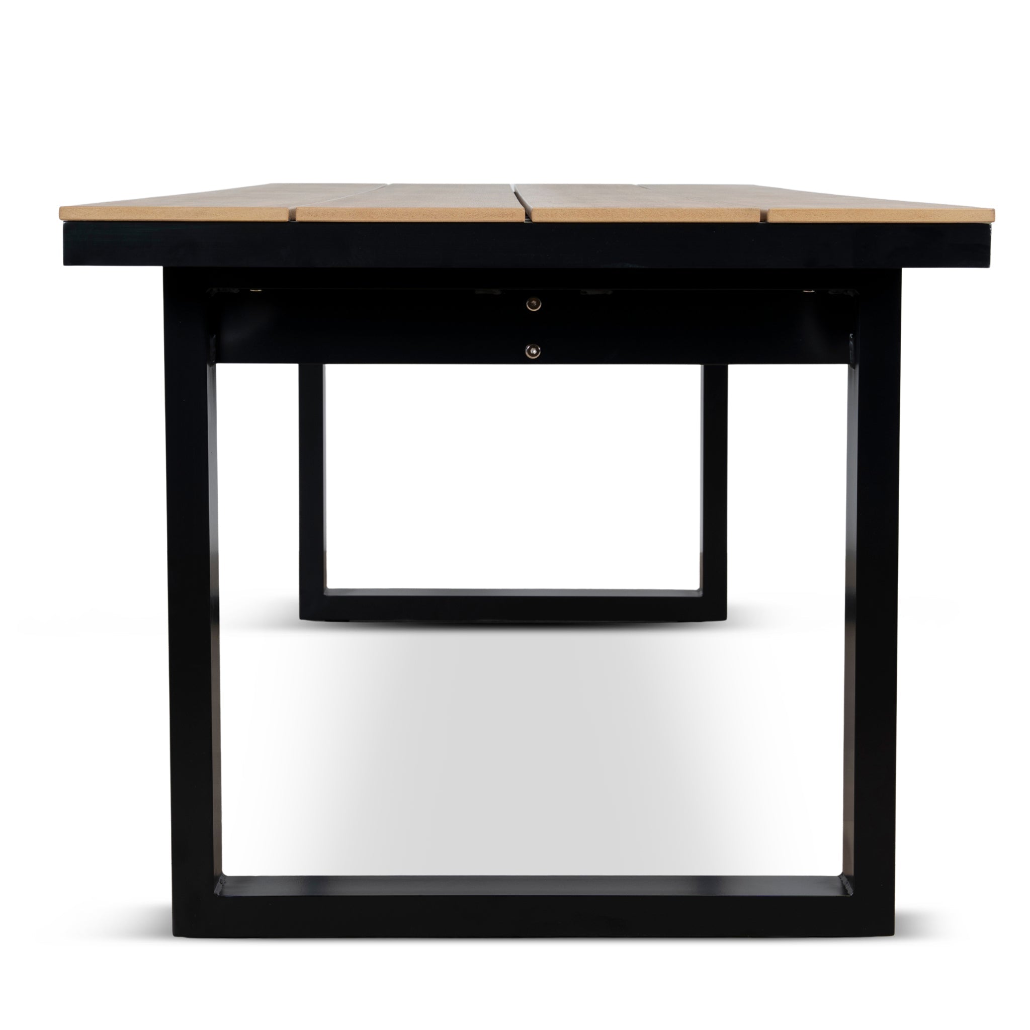 2.3m Black Outdoor Siena Dining Table - Natural