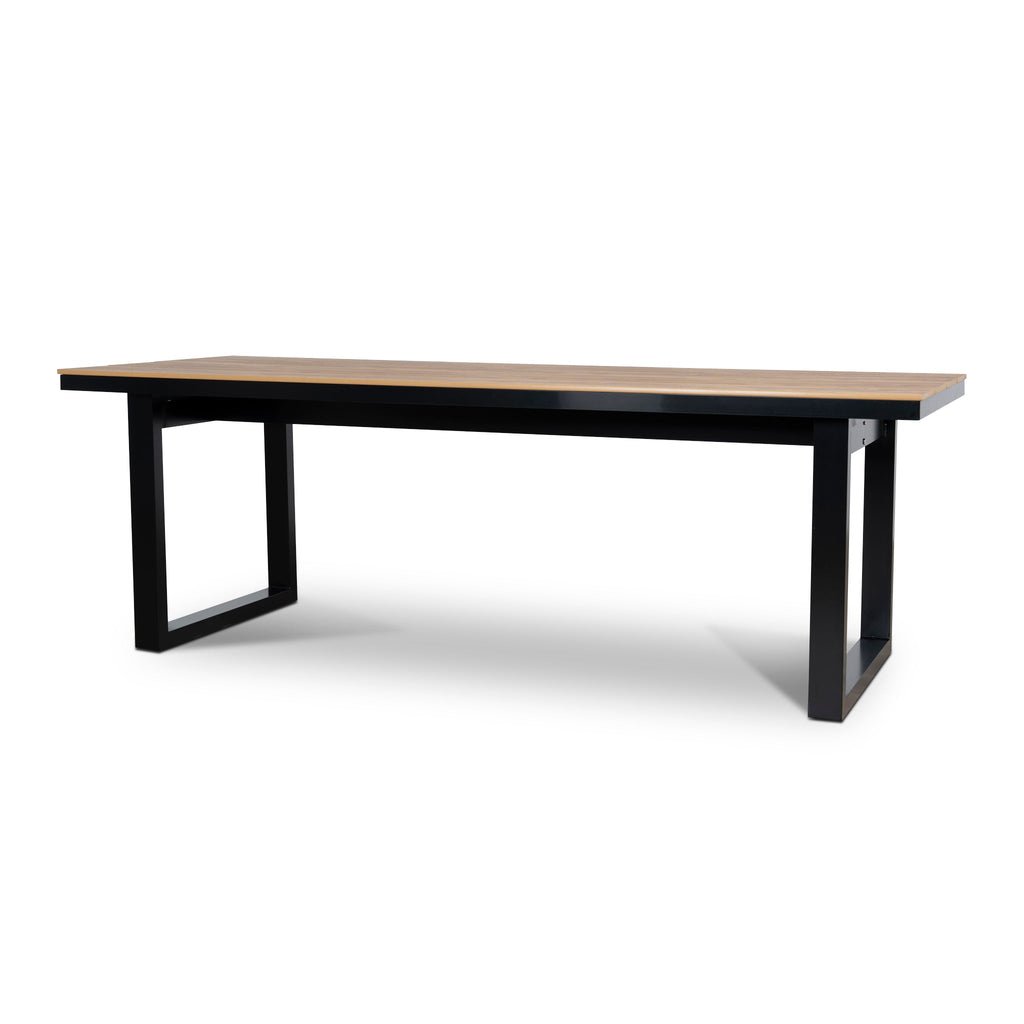 2.3m Black Outdoor Siena Dining Table - Natural