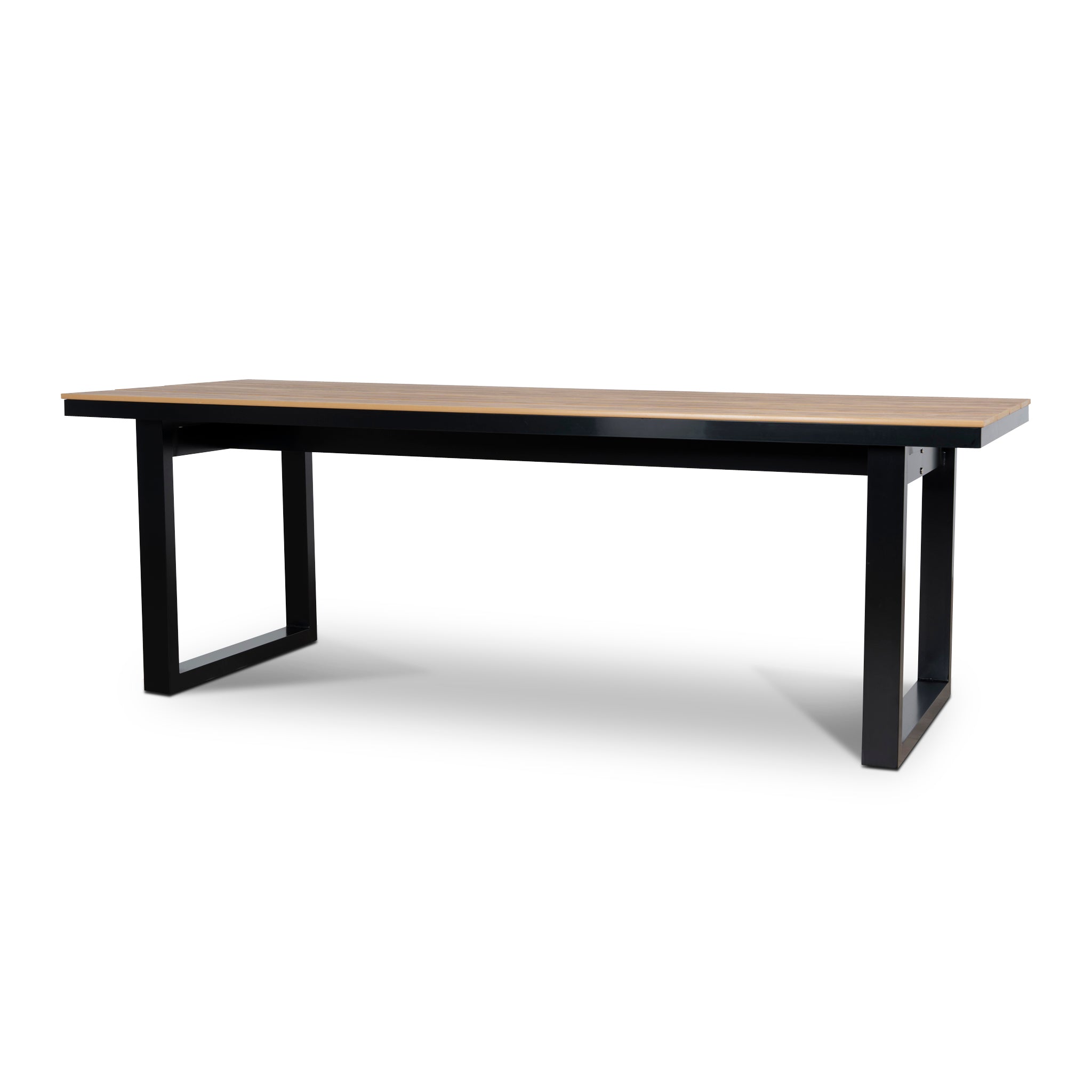 2.3m Black Outdoor Siena Dining Table - Natural