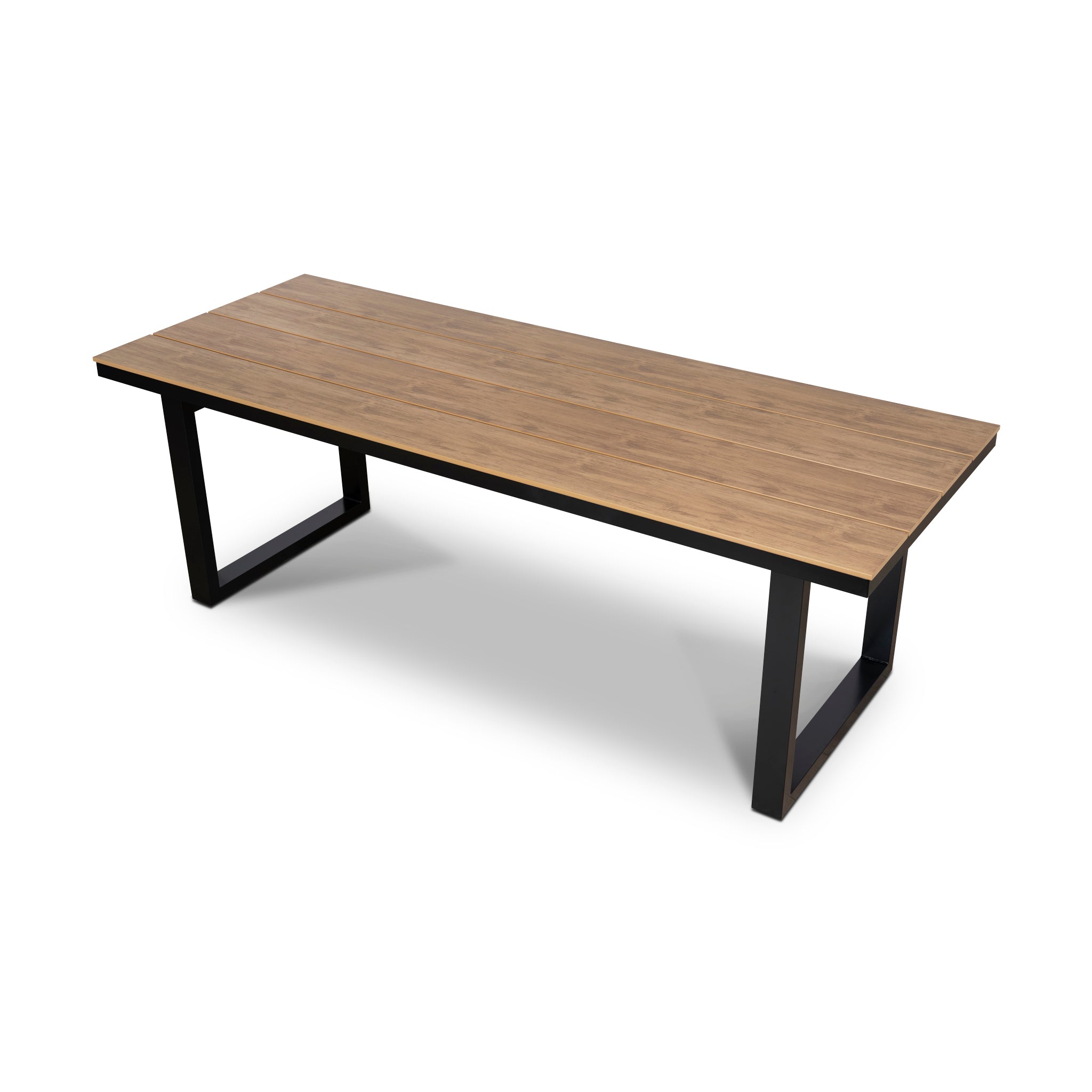 2.3m Black Outdoor Siena Dining Table - Natural