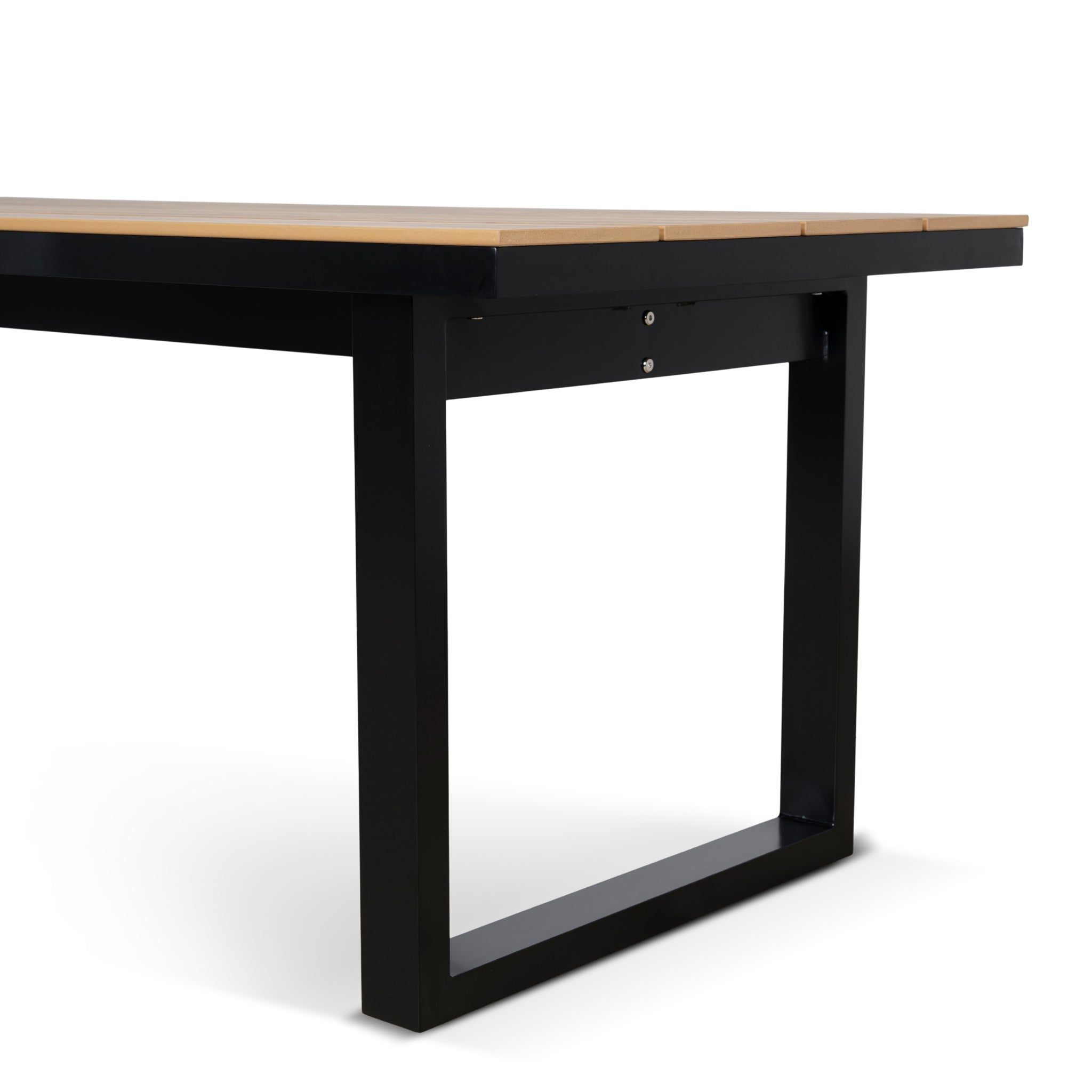 2.3m Black Outdoor Siena Dining Table - Natural