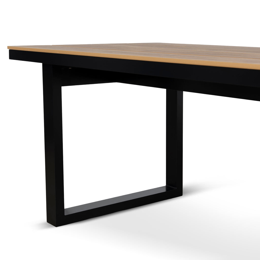 2.3m Black Outdoor Siena Dining Table - Natural