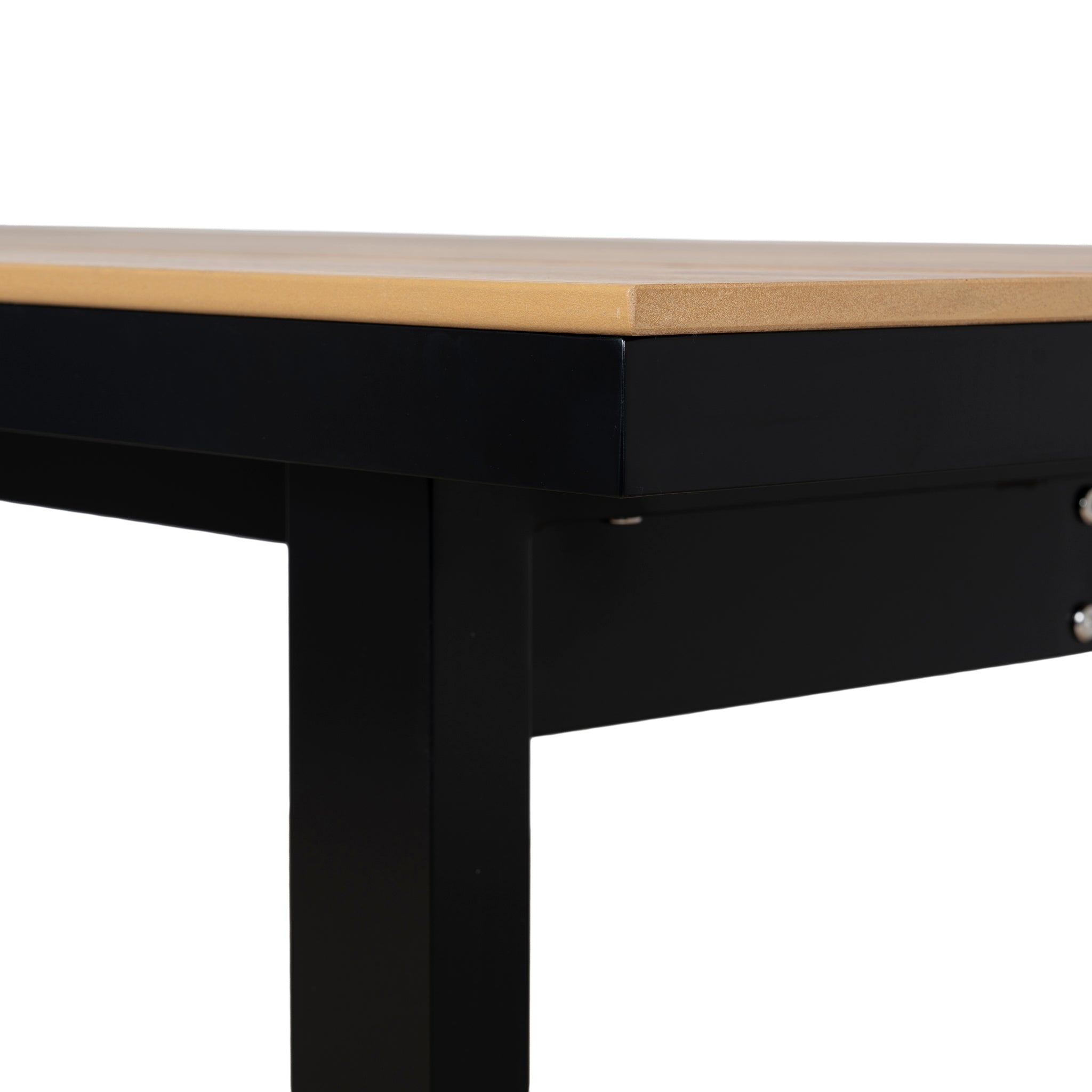 2.3m Black Outdoor Siena Dining Table - Natural