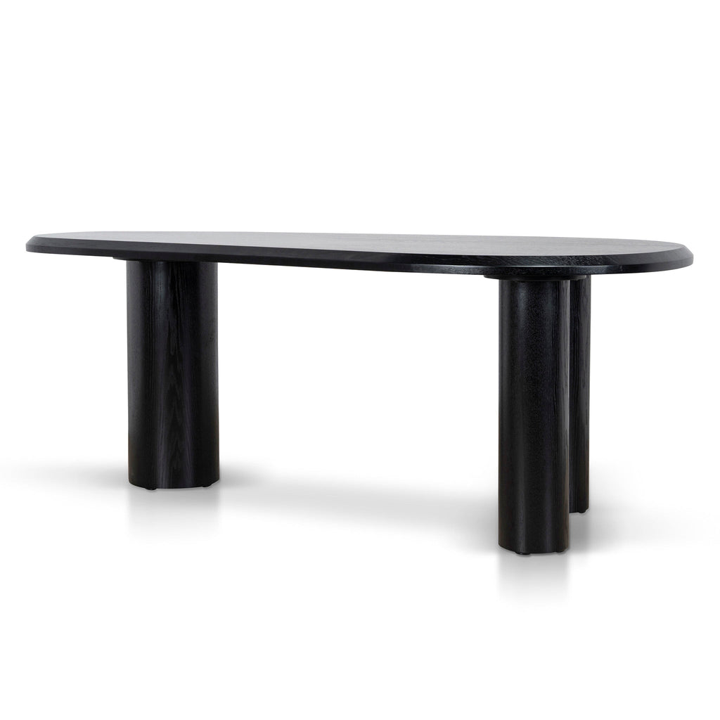 2.1m Oval Siena Dining Table - Full Black