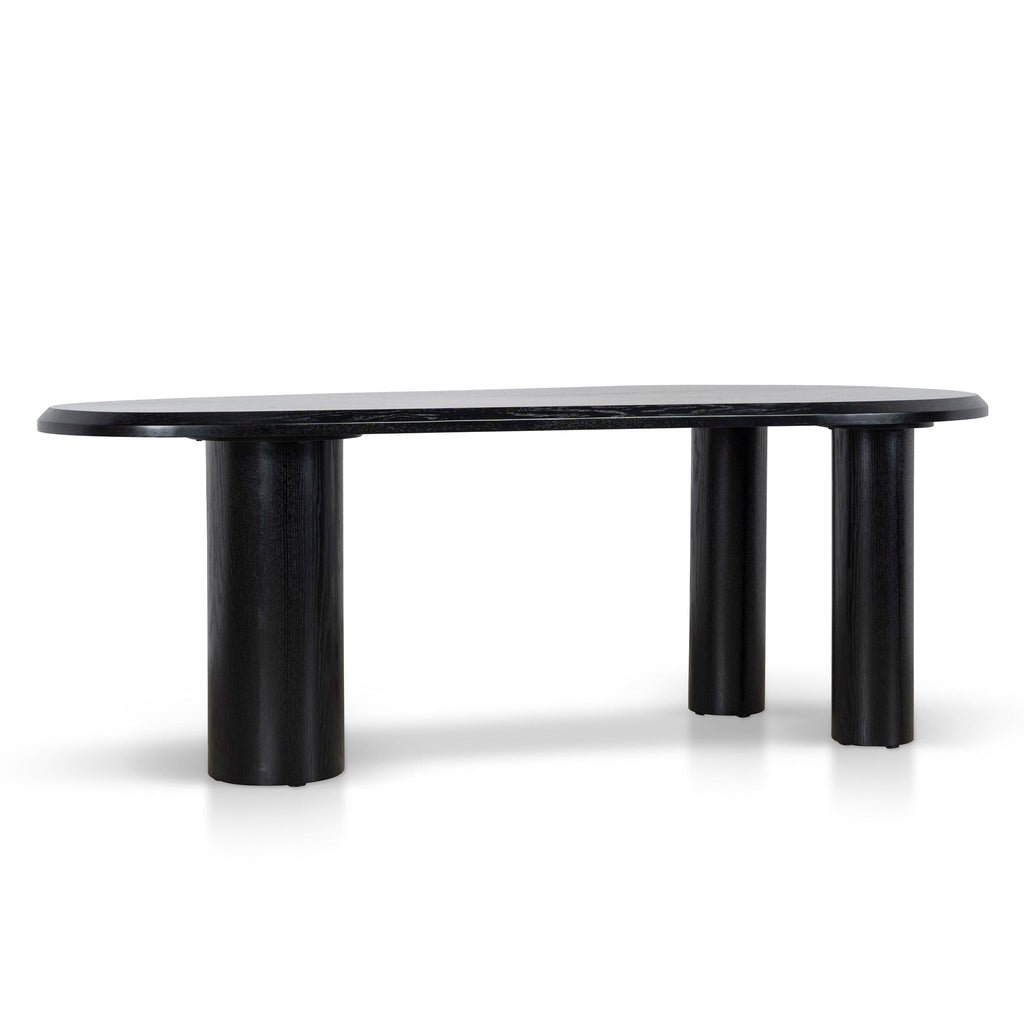 2.1m Oval Siena Dining Table - Full Black