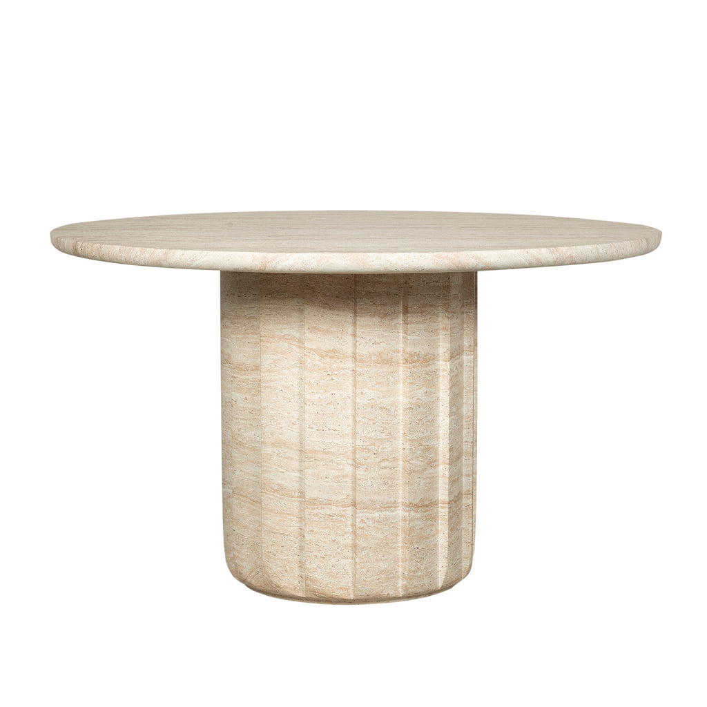 1.3m Round Concrete Siena Dining Table - Light Travertine Look