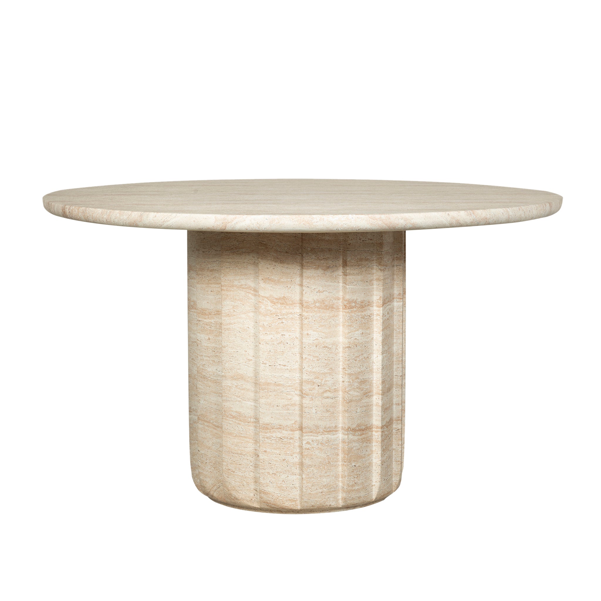 1.3m Round Concrete Siena Dining Table - Light Travertine Look