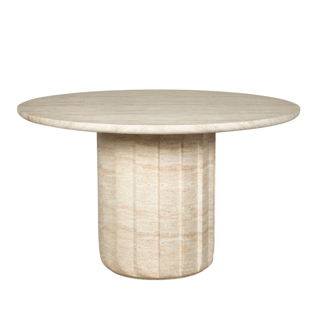 1.3m Round Concrete Siena Dining Table - Light Travertine Look