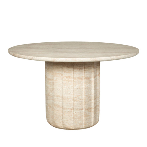 1.3m Round Concrete Siena Dining Table - Light Travertine Look