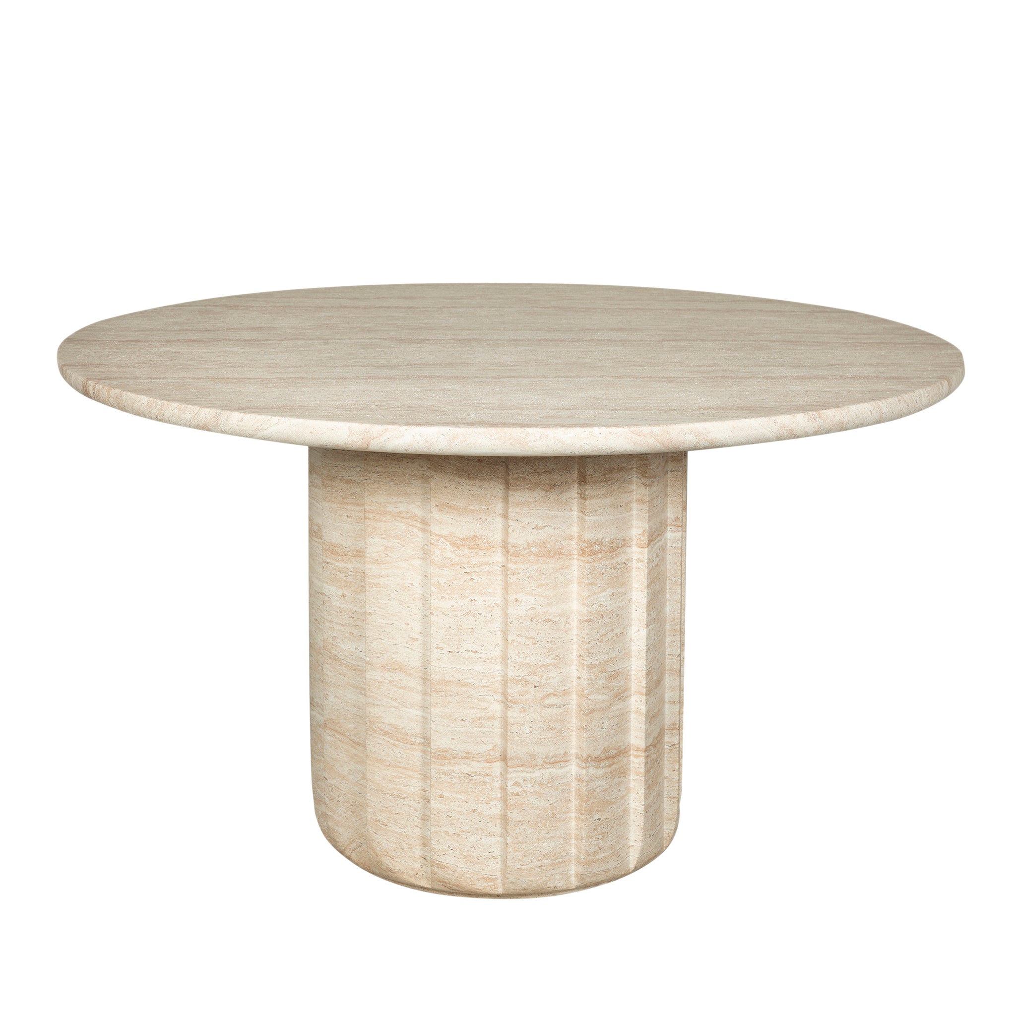 1.3m Round Concrete Siena Dining Table - Light Travertine Look