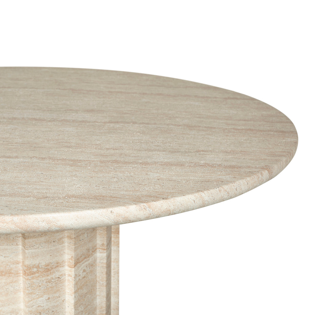 1.3m Round Concrete Siena Dining Table - Light Travertine Look