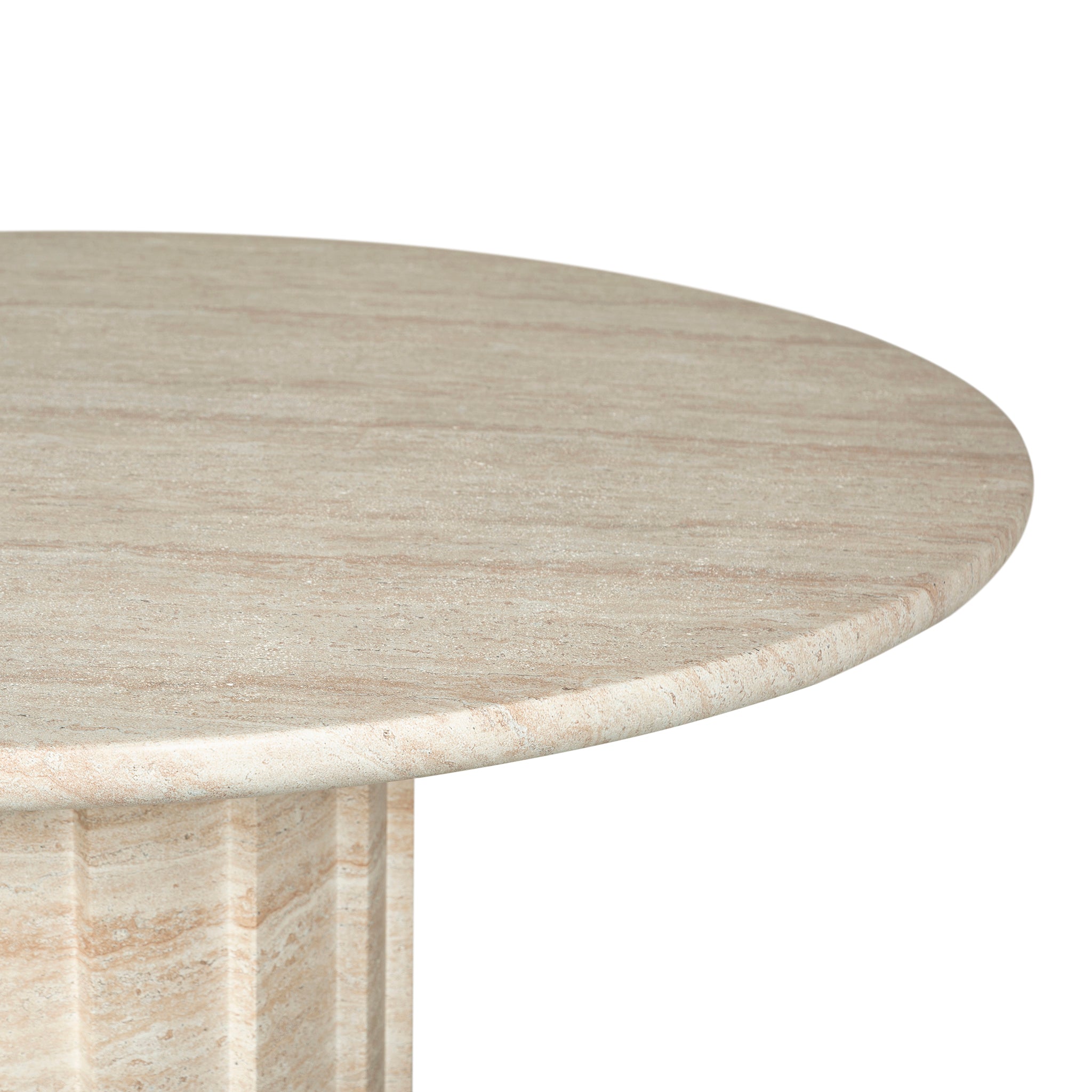 1.3m Round Concrete Siena Dining Table - Light Travertine Look