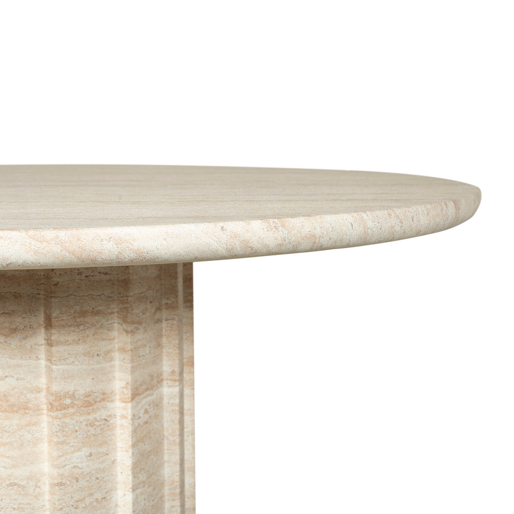 1.3m Round Concrete Siena Dining Table - Light Travertine Look