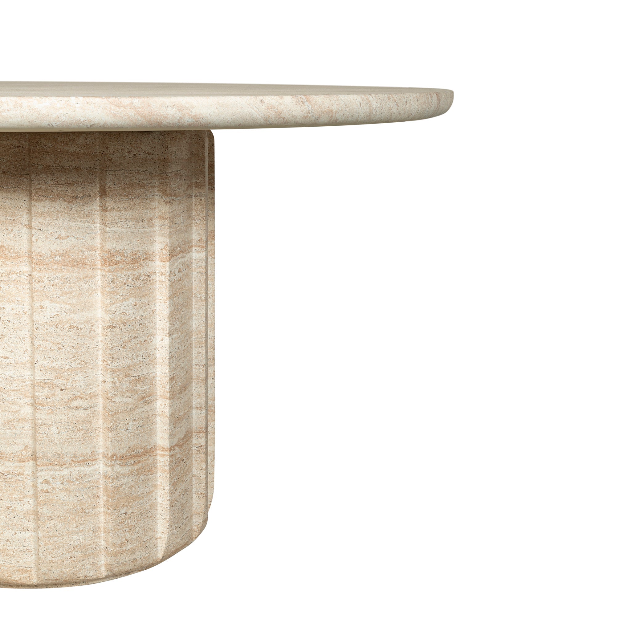 1.3m Round Concrete Siena Dining Table - Light Travertine Look