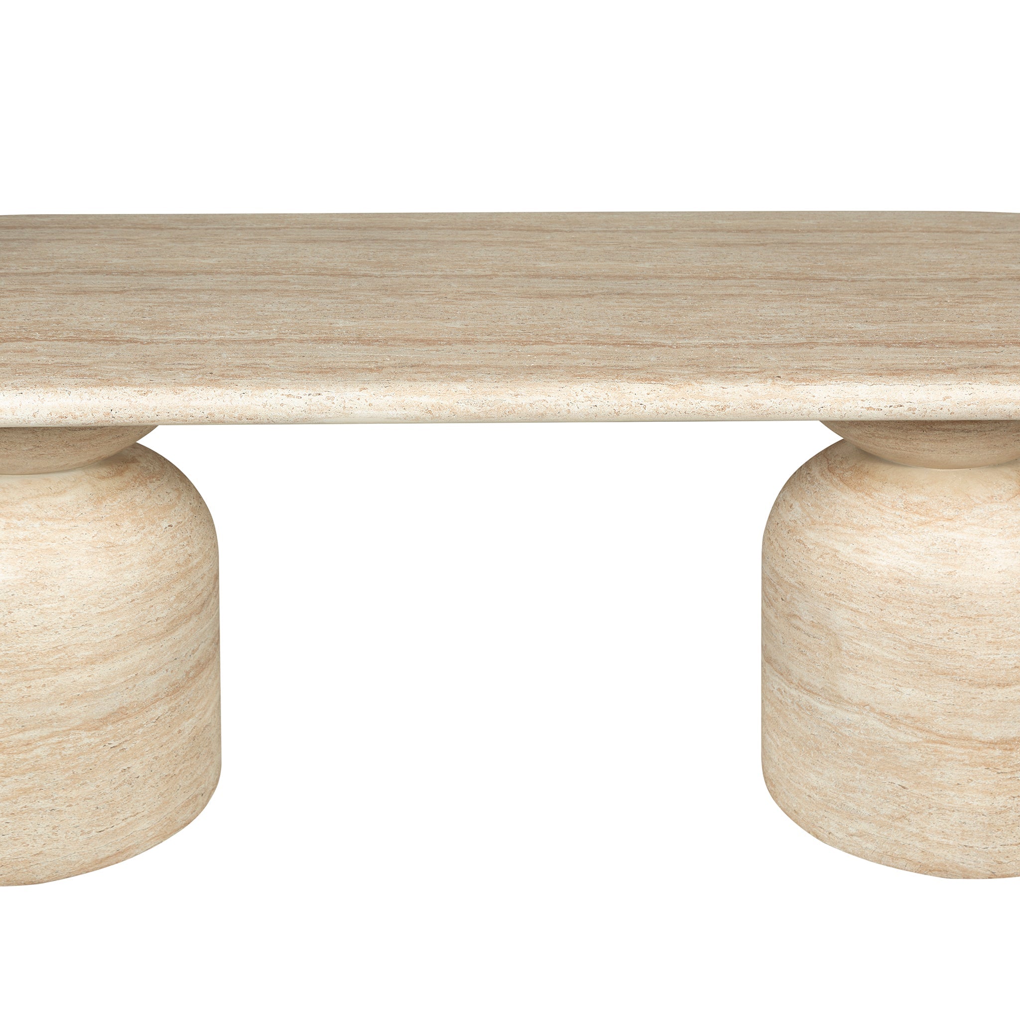 2.2m Oval Siena Dining Table - Light Travertine Look