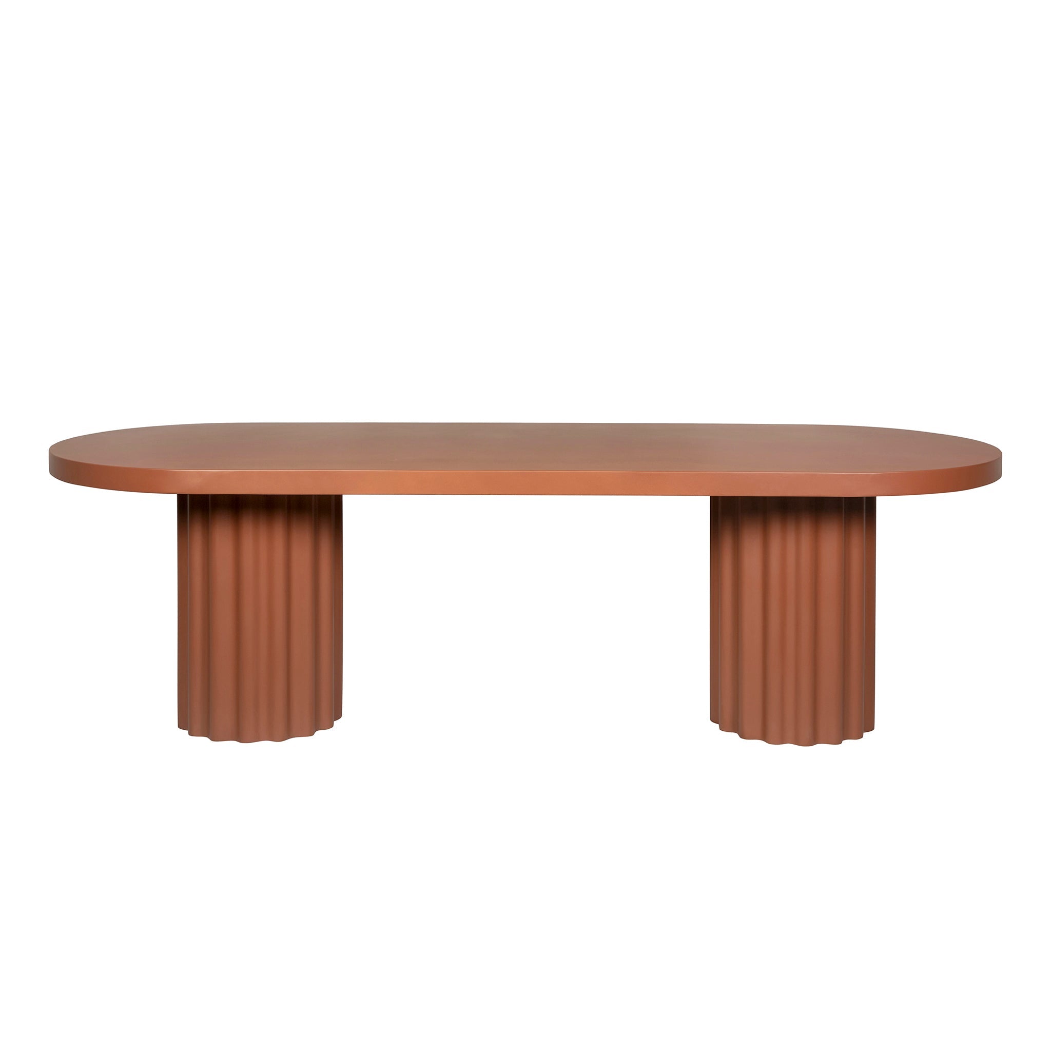 2.4m Concrete Siena Dining Table - Terracotta