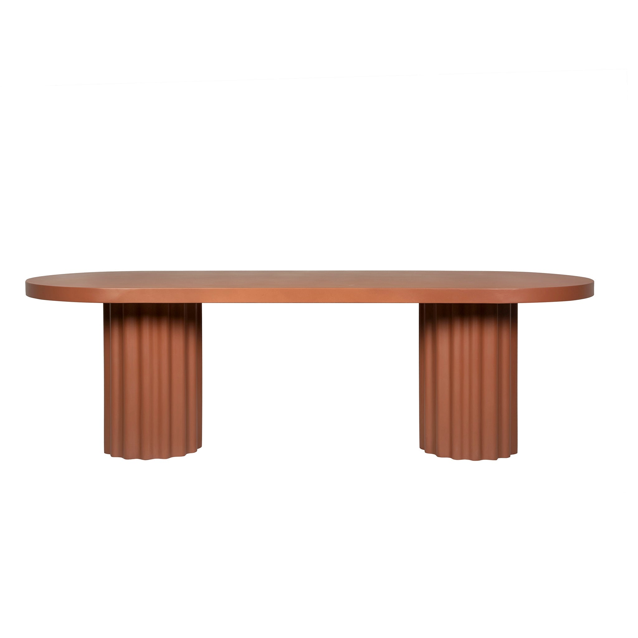 2.4m Concrete Siena Dining Table - Terracotta