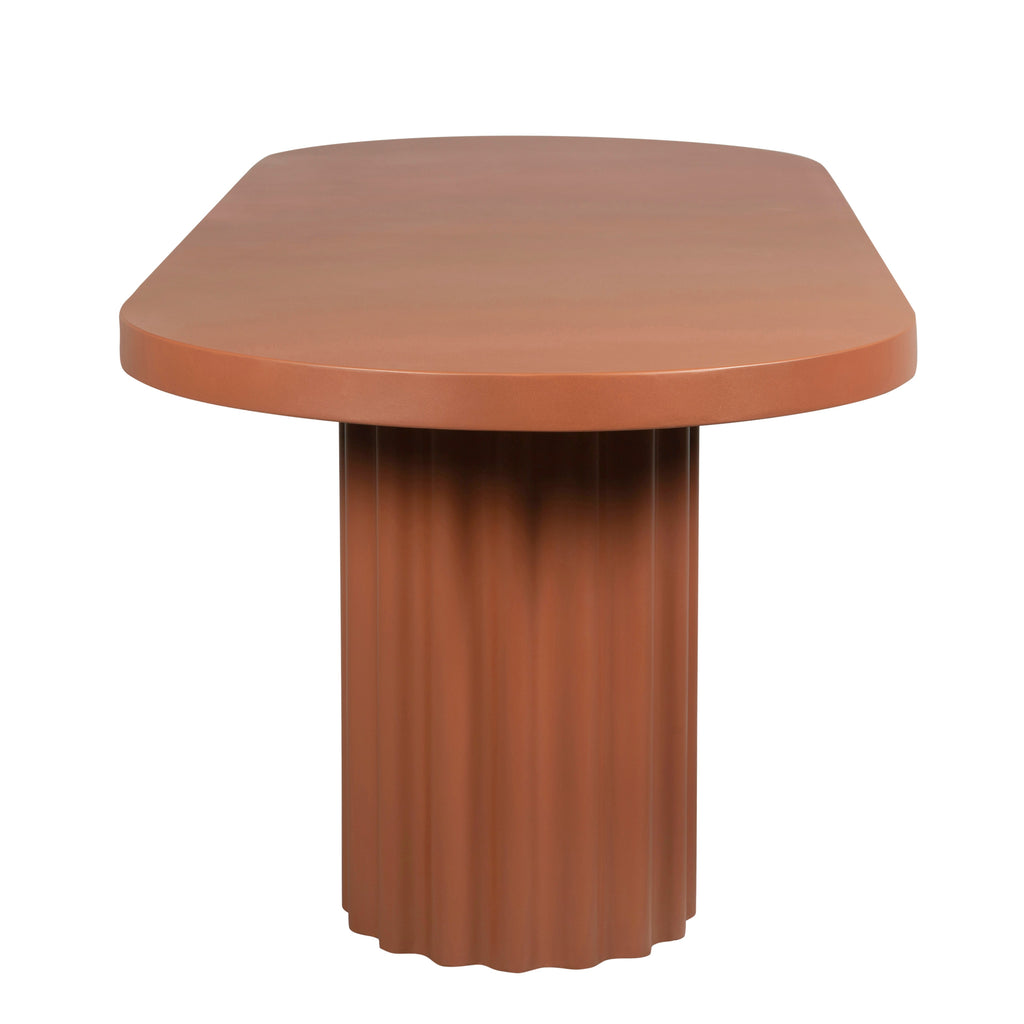 2.4m Concrete Siena Dining Table - Terracotta