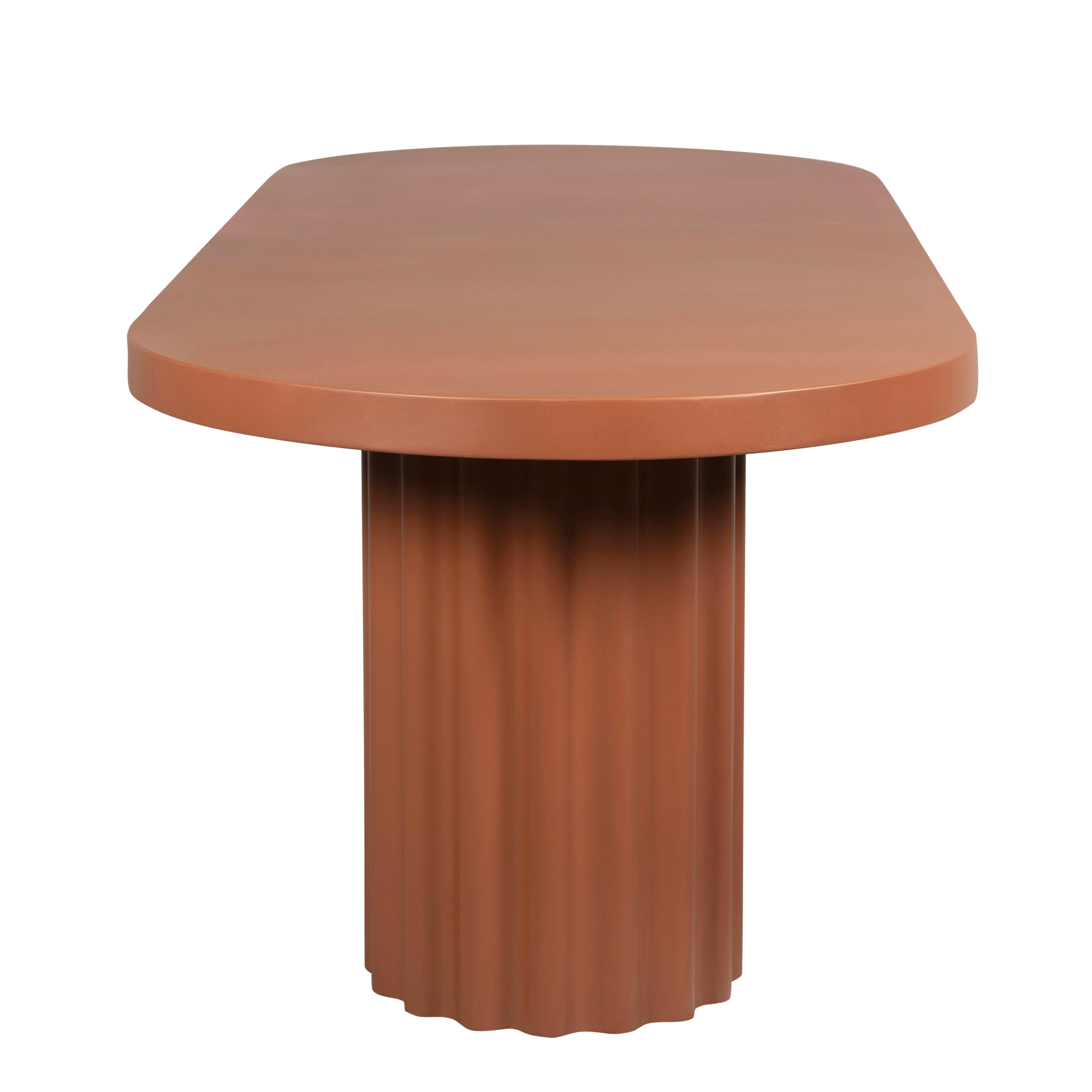 2.4m Concrete Siena Dining Table - Terracotta